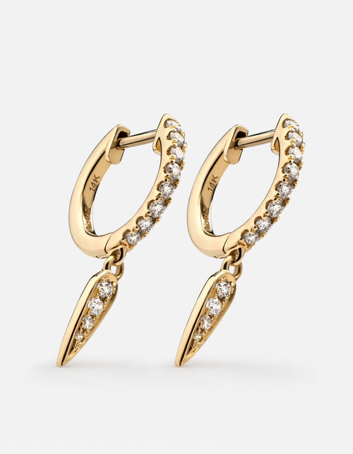 Miansai Earrings Talon Huggie Earrings, 14k Gold Pavé Polished Gold/Pave / Pair