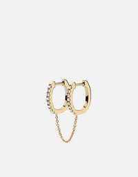 Miansai Earrings Avery Huggie Earring, 14k Gold Pavé Polished Gold/Pave / Single