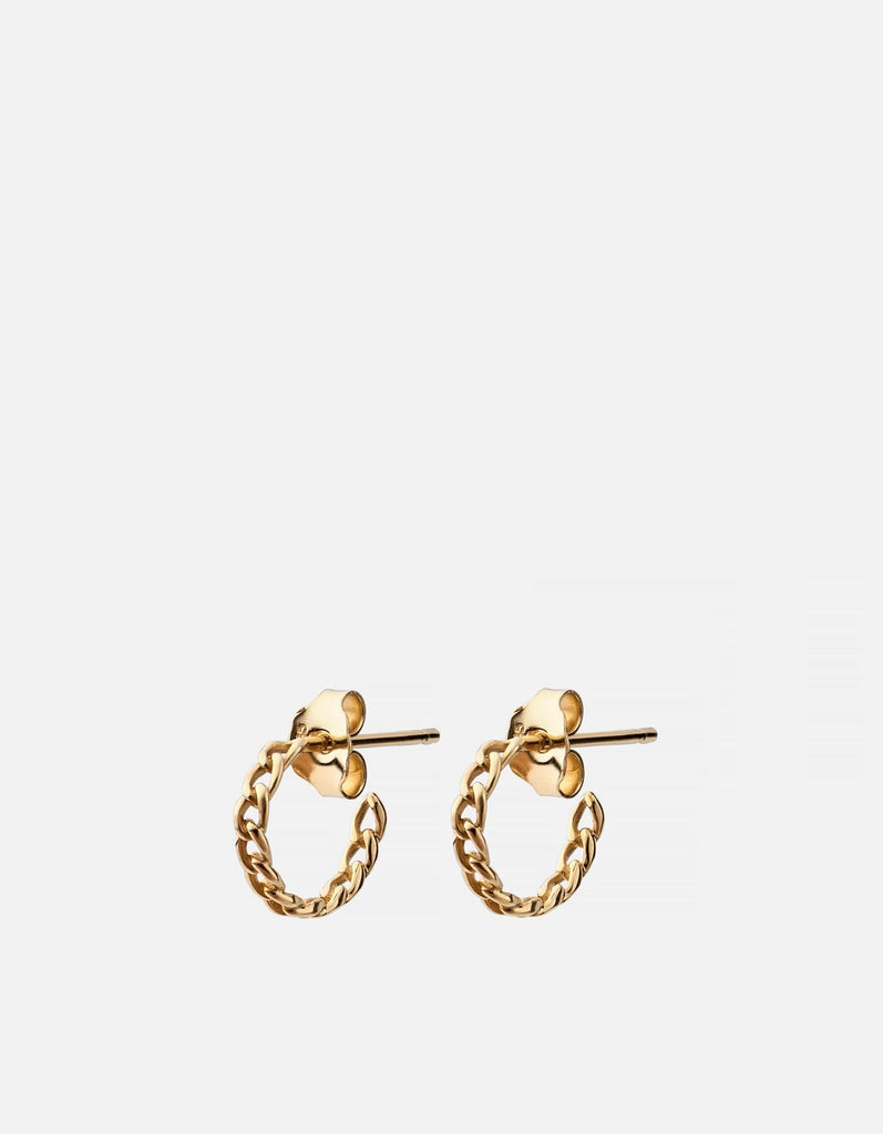 Miansai Earrings Cuban Link Huggie Earrings, 14k Gold Polished Gold / Pair