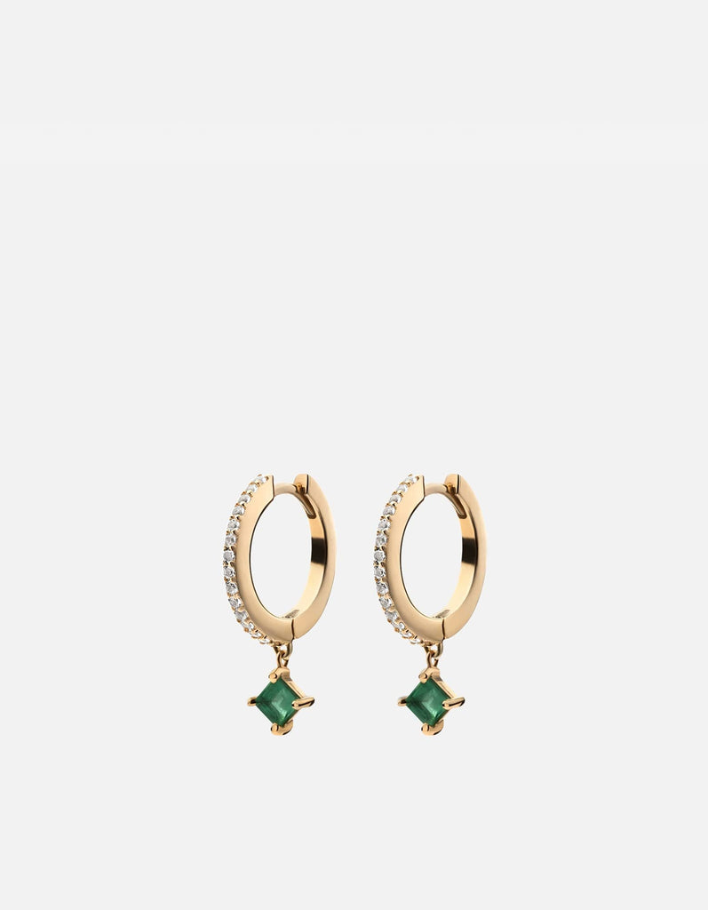 Miansai Earrings Uma Earrings, 14k Gold Pavé/Chalcedony Chalcedony/Pave / Pair