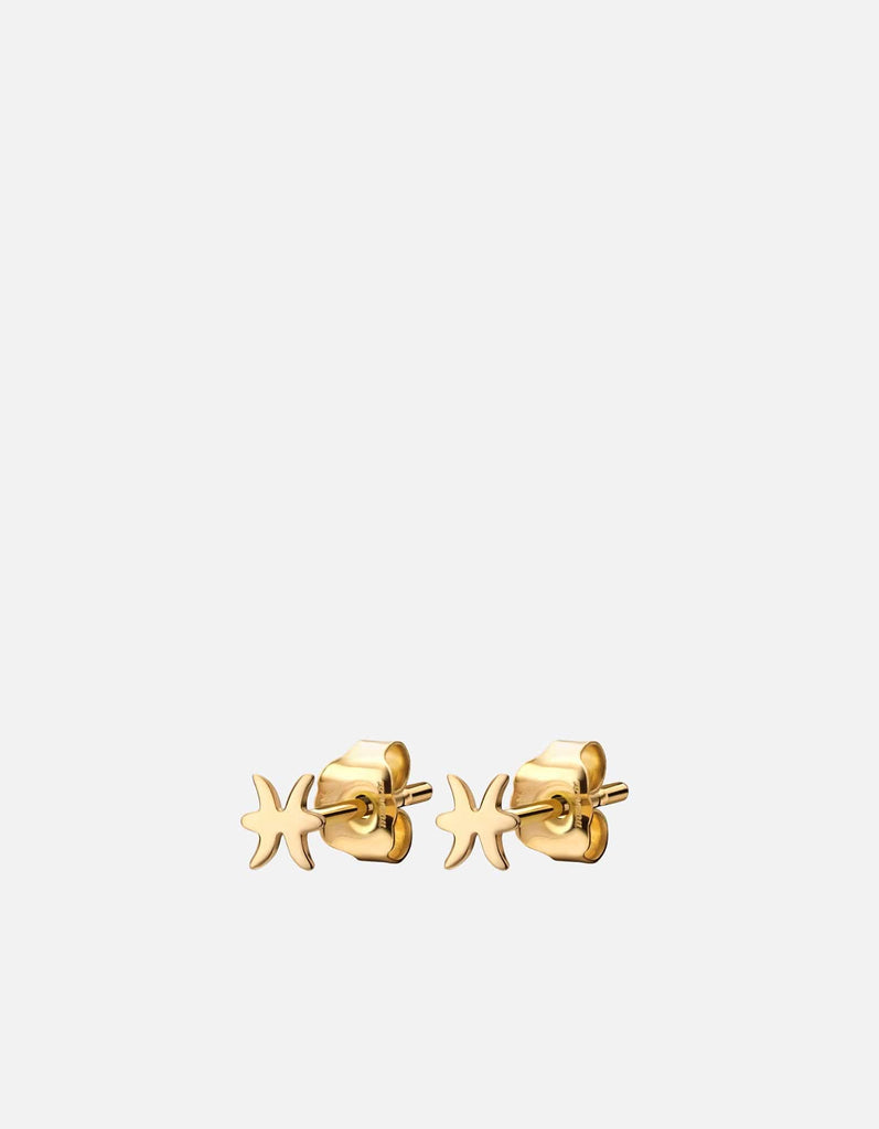 Miansai Earrings Pisces Astro Studs, 14k Gold Polished Gold / Pair