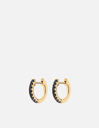 Miansai Earrings Koa Huggie Earrings, 14k Gold/Blue Sapphires Polished Gold / Pair