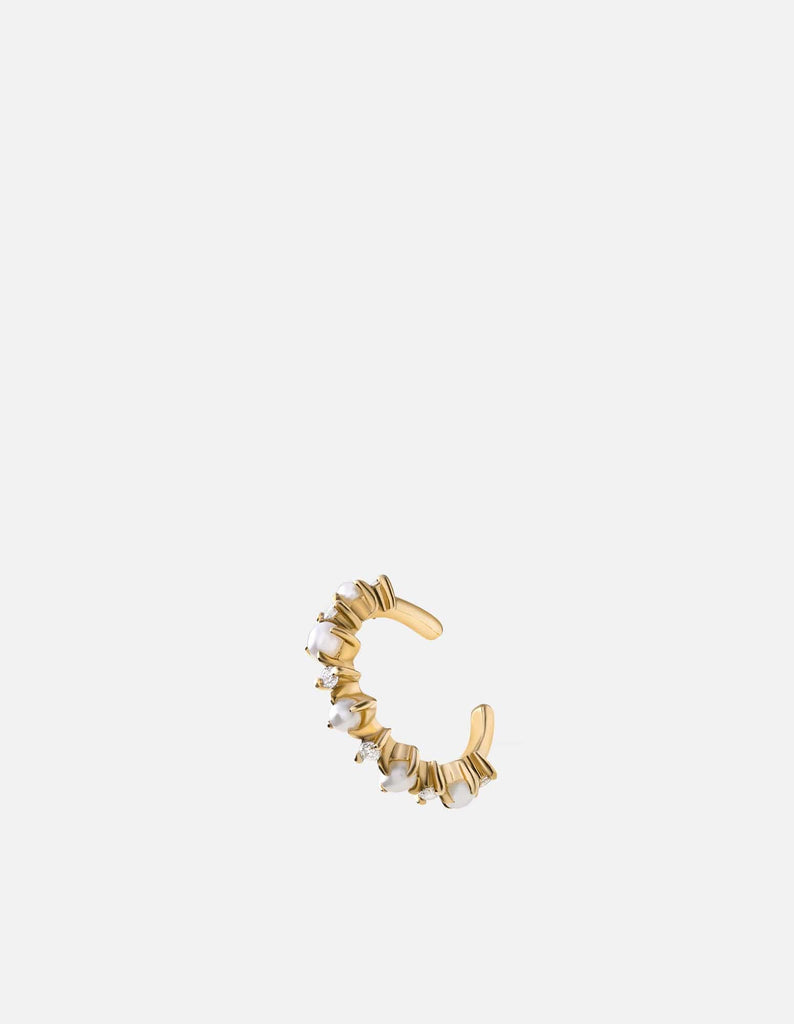 Miansai Earrings Abra Pearl Ear Cuff, 14k Gold Pavé Polished Gold / Single