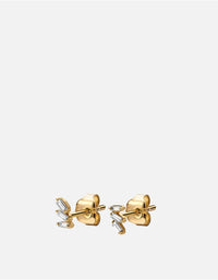 Miansai Earrings Colette Studs, 14k Gold Pavé Polished Gold w/ Pave / Pair