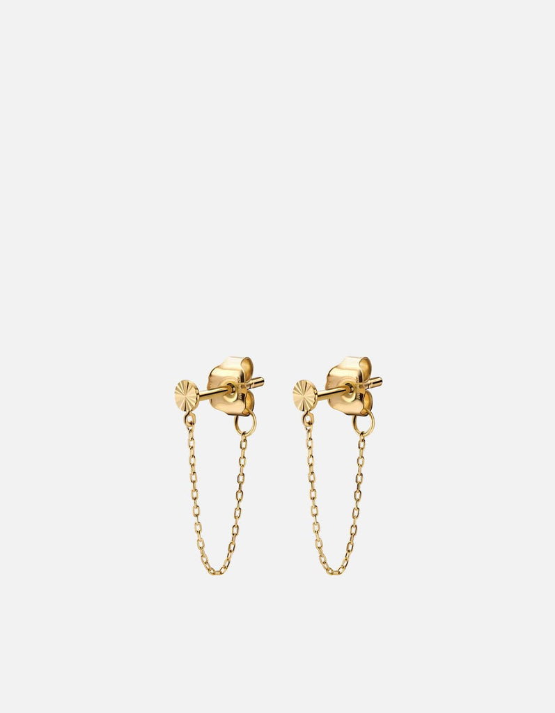 Miansai Earrings Soleil Chain Earrings, 14k Gold Polished Gold / Pair