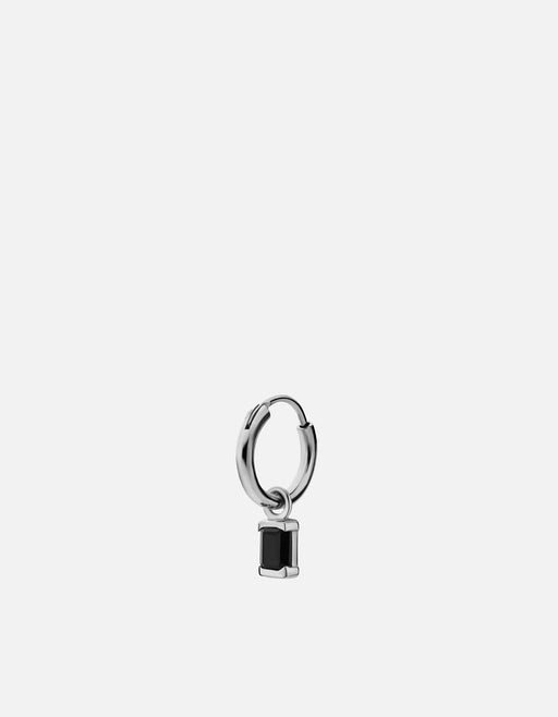 Miansai Earrings Valor Onyx Huggie Earring, Sterling Silver Black / Single