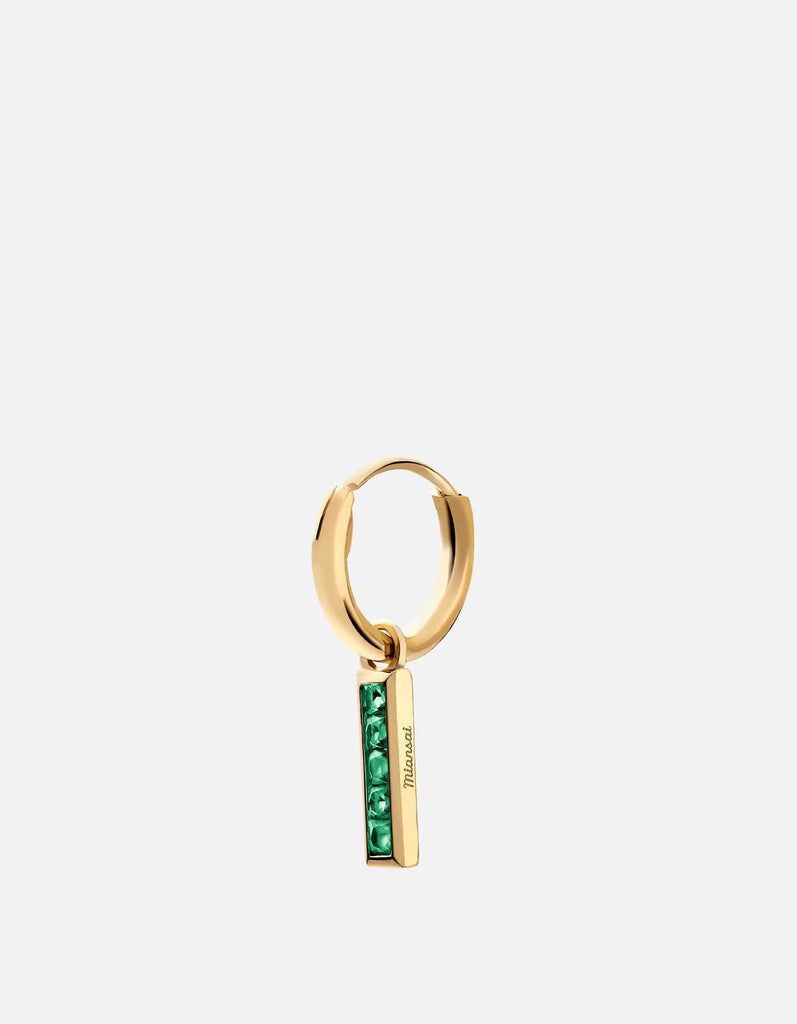Miansai Earrings Totem Agate Huggie Earring, Gold Vermeil Green / Single