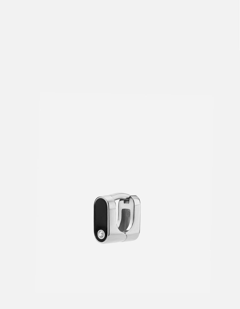 Miansai Earrings Tyson Sapphire Huggie Earring, Sterling Silver/Black Black / Single