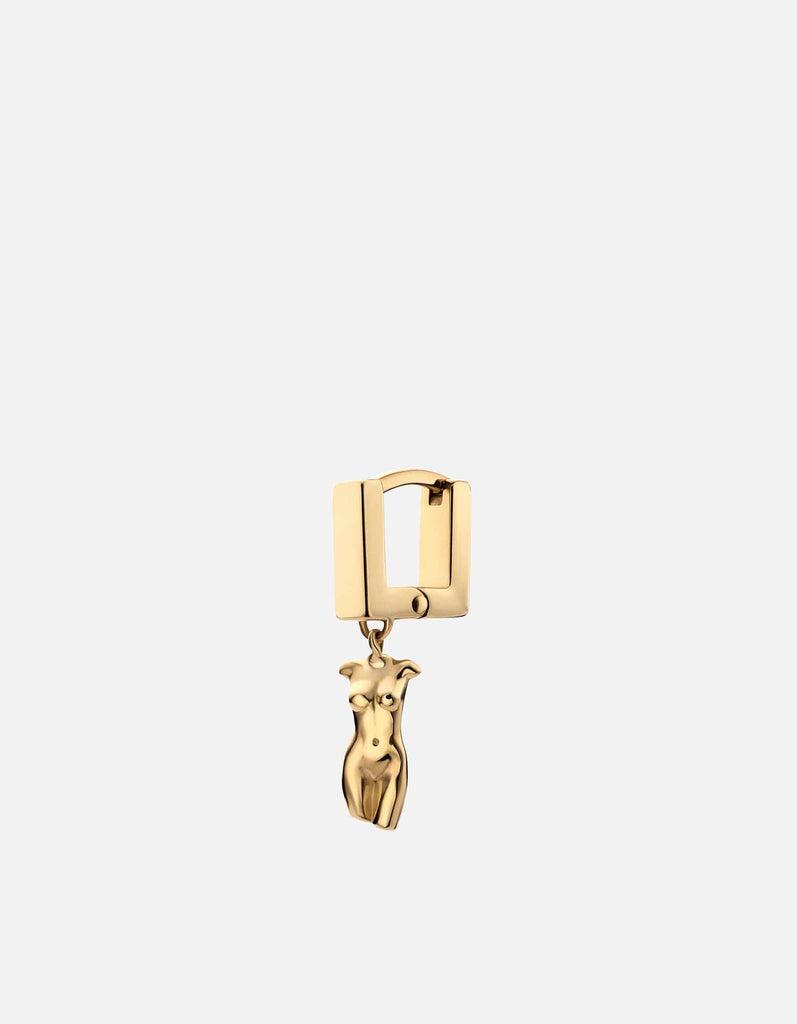 Miansai Earrings Femme Huggie Earring, Gold Vermeil Polished Gold / Single / Monogram: No