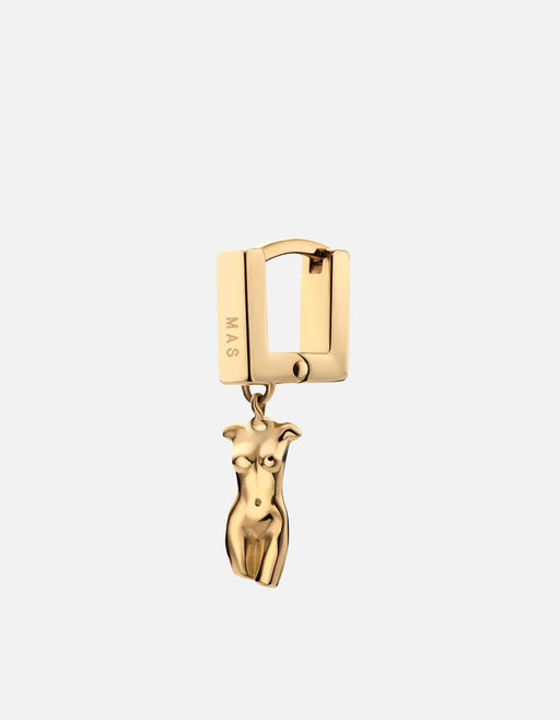 Miansai Earrings Femme Huggie Earring, Gold Vermeil Polished Gold / Single / Monogram: Yes