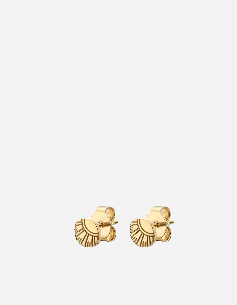 Miansai Earrings Meridian Stud Earrings, Gold Vermeil Polished Gold / Pair