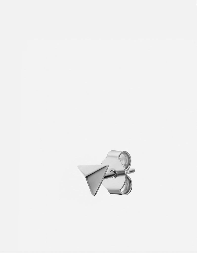 Miansai Earrings Pyramid Stud Earring, Sterling Silver Polished Silver / Single
