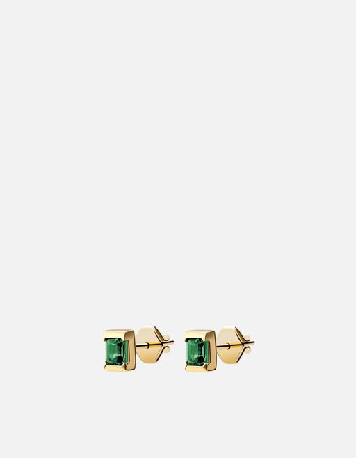 Miansai Earrings Valor Quartz Stud Earrings, Gold Green/14k Gold / Pair