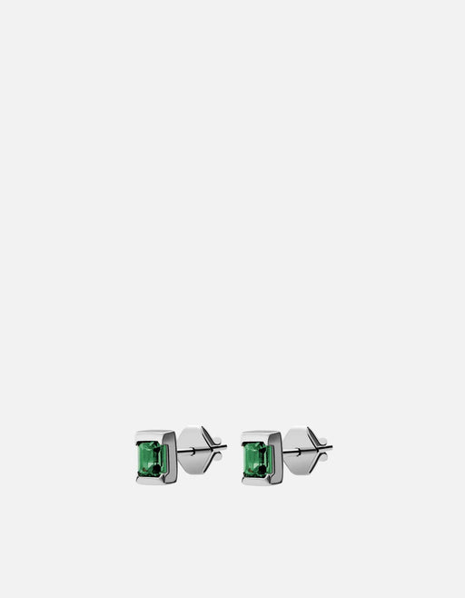 Miansai Earrings Valor Quartz Stud Earring, Sterling Silver Green / Pair