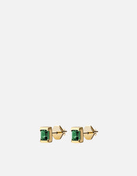 Miansai Earrings Valor Quartz Stud Earrings, Gold Green/Gold Vermeil / Pair