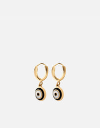Miansai Earrings Ojos Huggie Earrings, Gold Vermeil/Black Black/Pair