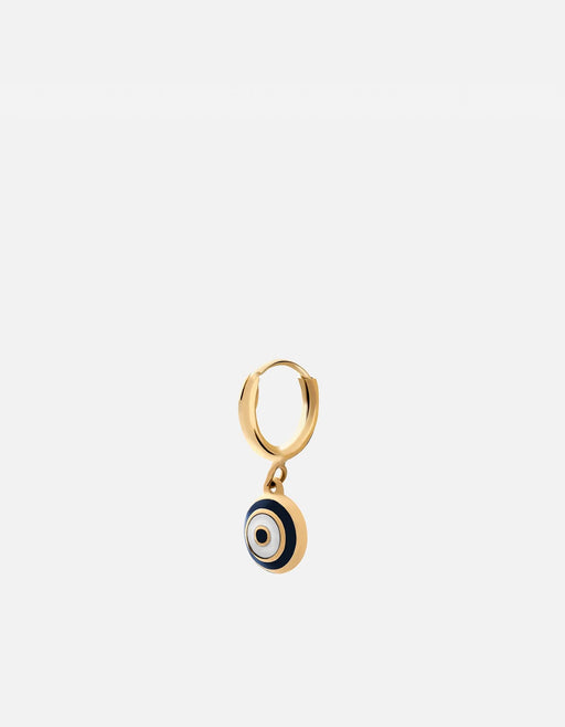 Miansai Earrings Ojos Huggie Earring, Gold Vermeil/Black Blue/Single