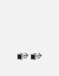 Miansai Earrings Valor Onyx Stud Earrings, Sterling Silver Black / Pair