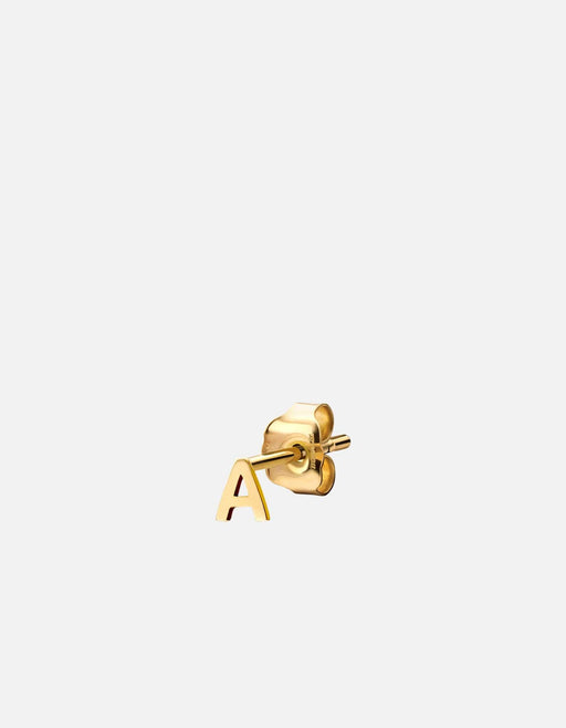 Miansai Earrings Alpha Stud Earring, 14k Gold A - Polished Gold / Single