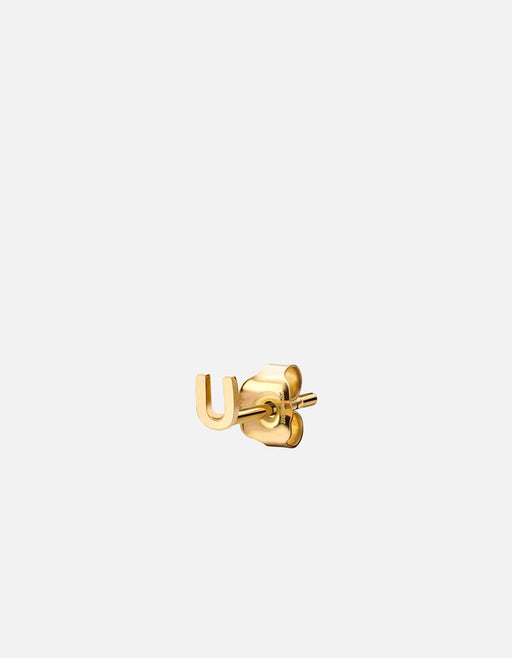 Miansai Earrings Alpha Stud Earring, 14k Gold U - Polished Gold / Single