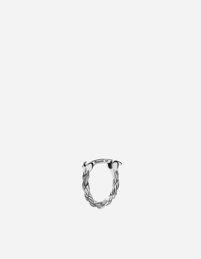 Miansai Earrings Slim Rope Huggie Earring, Sterling Silver Polished Silver Single / Single