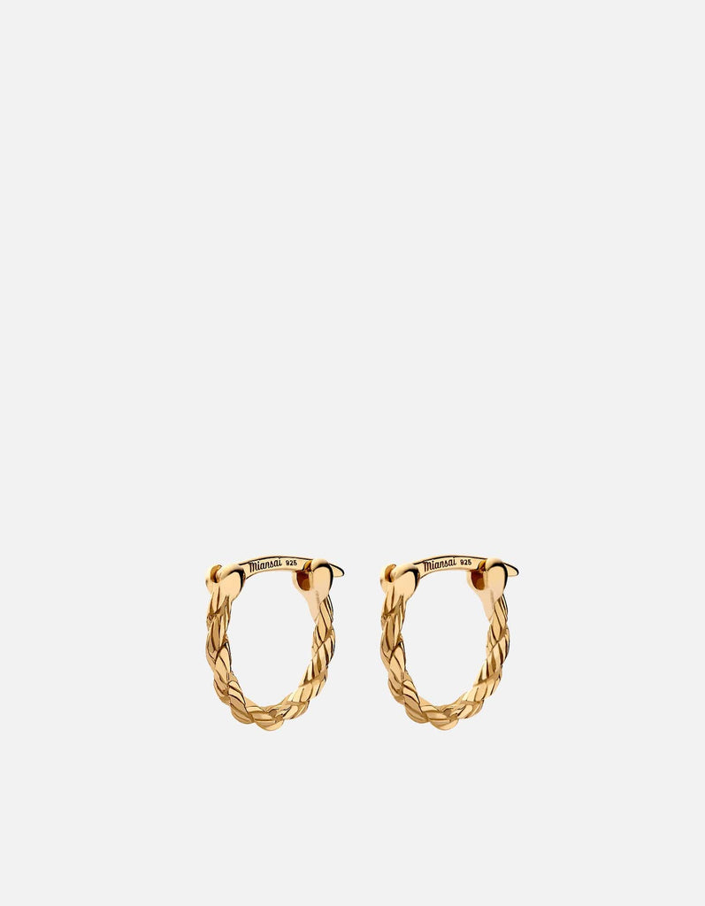 Miansai Earrings Slim Rope Huggie Earrings, Gold Vermeil Polished Gold Pair / Pair