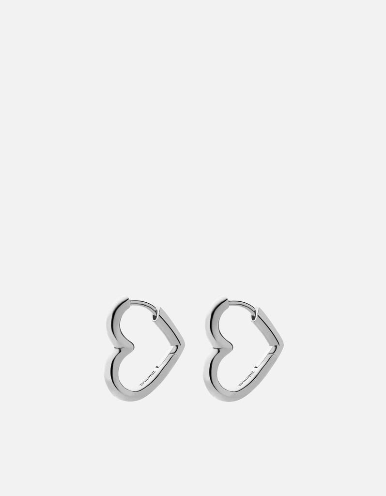 Miansai Earrings Hart Huggie Earrings, Sterling Silver Polished Silver / Pair