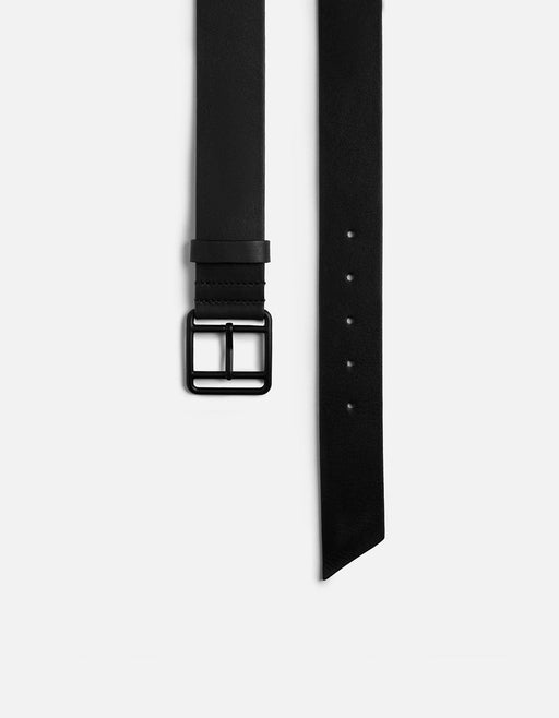 Miansai Belts Black Leather Belt, Noir Buckle