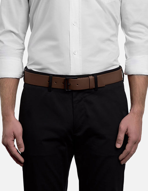 Miansai Belts Brown Leather Belt, Noir Buckle
