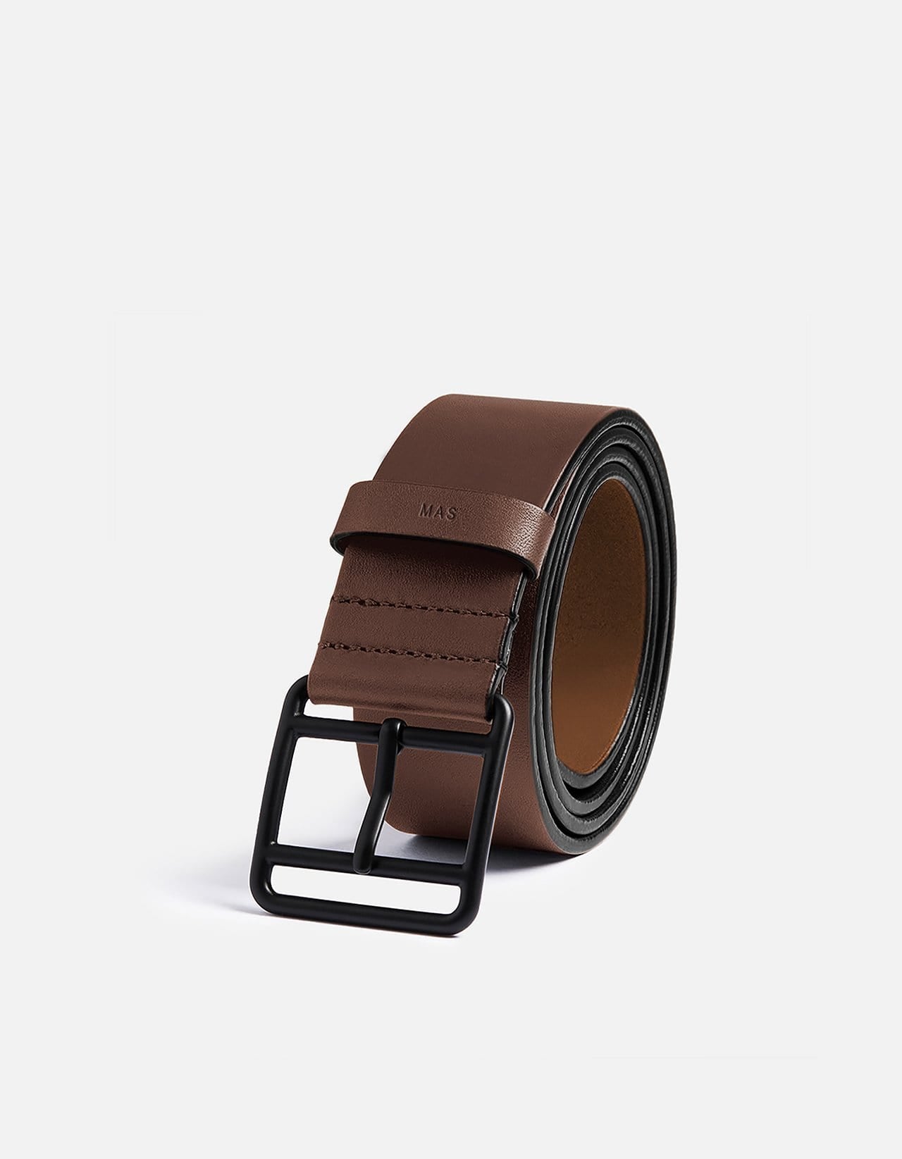 All Leather Brown Belt, Noir Buckle Men's Belts Miansai