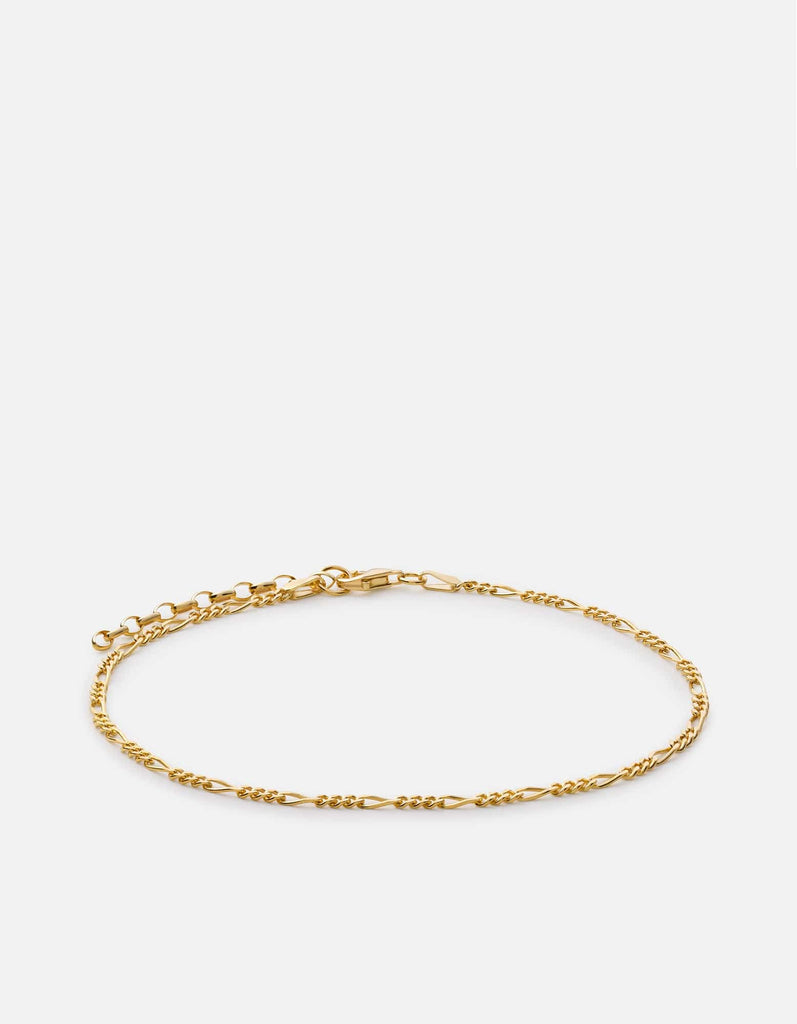 Miansai Anklets Figaro Chain Anklet, Gold Vermeil Polished Gold / O/S