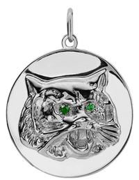 Miansai Pendants Eye of Tiger Pendant, Sterling Silver w/Emerald Green / O/S