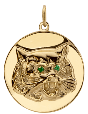 Miansai Pendants Eye of Tiger Pendant, Gold Vermeil w/Emerald Green / O/S