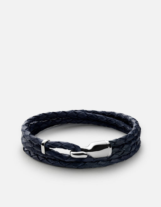 Miansai Bracelets Trice, Sterling Silver Navy Blue / M / Monogram: No