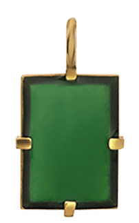 Miansai Lennox pendant in gold vermeil with a rectangular green enamel face and raised gold vermeil edge details