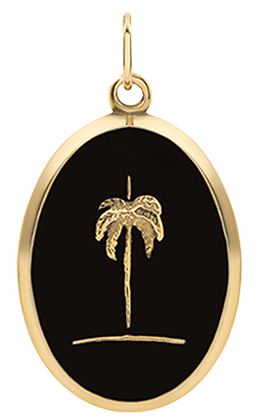 Miansai Pendants Palm Tree Pendant, Gold Vermeil w/Black Enamel Polished Gold/Black