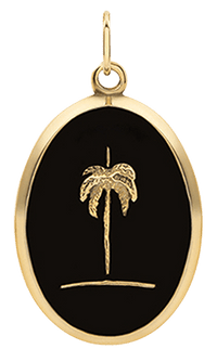 Miansai Pendants Palm Tree Pendant, Gold Vermeil w/Black Enamel Polished Gold/Black