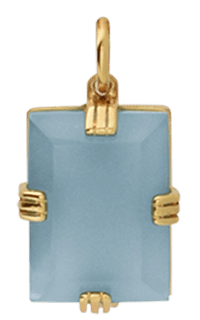 Miansai Pendants Lennox Pendant w/ Agate Stone, Gold Vermeil Agate Blue